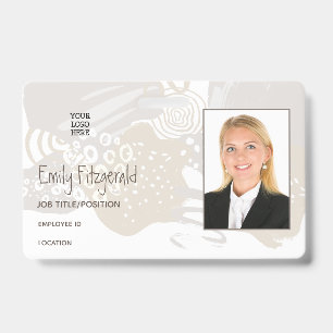 Abstract Shapes Photo Company Logo Neutral ID Badge