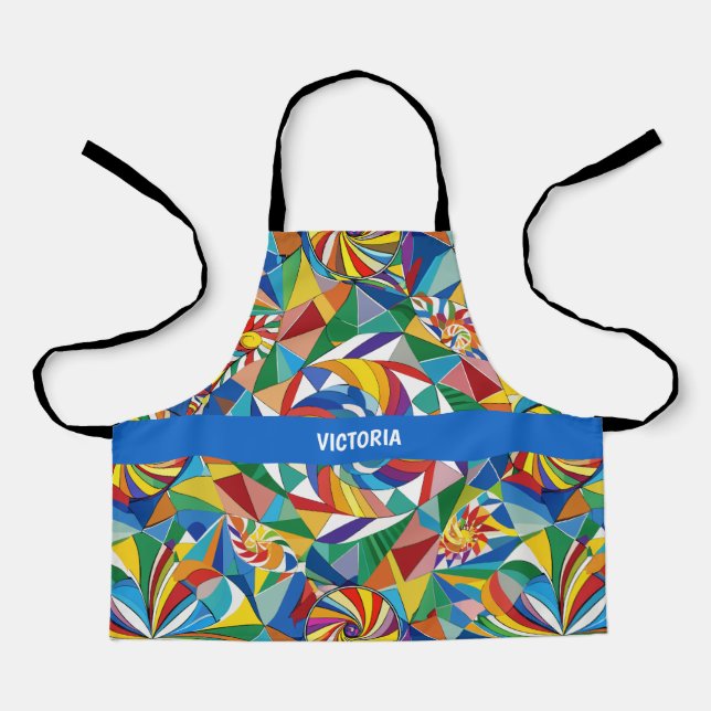 Abstract Shapes Rainbow Custom Pattern Apron (Front)