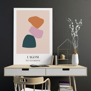 Abstract Shapes Scandinavian Exhibition Muted  Poster