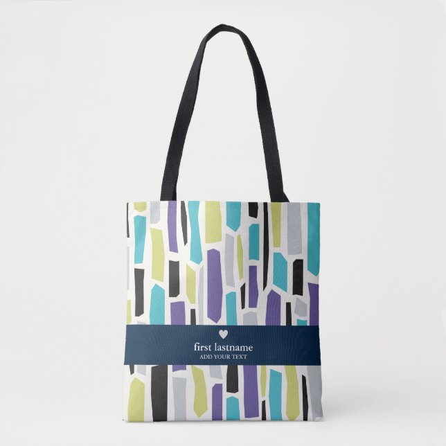 Abstract Shapes Seamless Pattern With Your Name Tote Bag (Front)