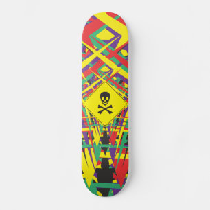 abstract shapes skull and bones skateboard