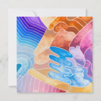Abstract Shapes Watercolor Postcard