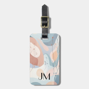 Abstract shapes with floral decoration luggage tag
