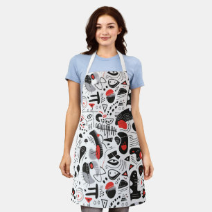 Abstract Shapescape Pattern Apron