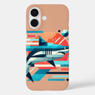 Abstract Shark Composition iPhone 16 Case