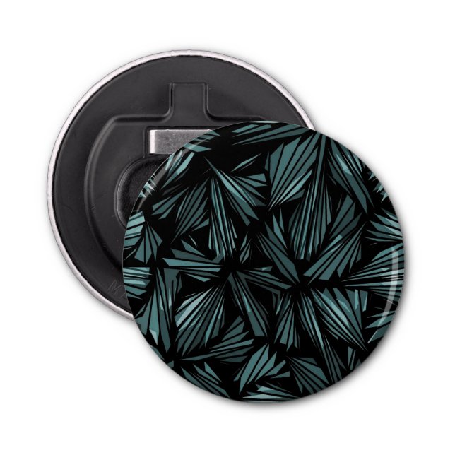 Abstract Shattered Glass Blue Pattern Bottle Opener (Front)