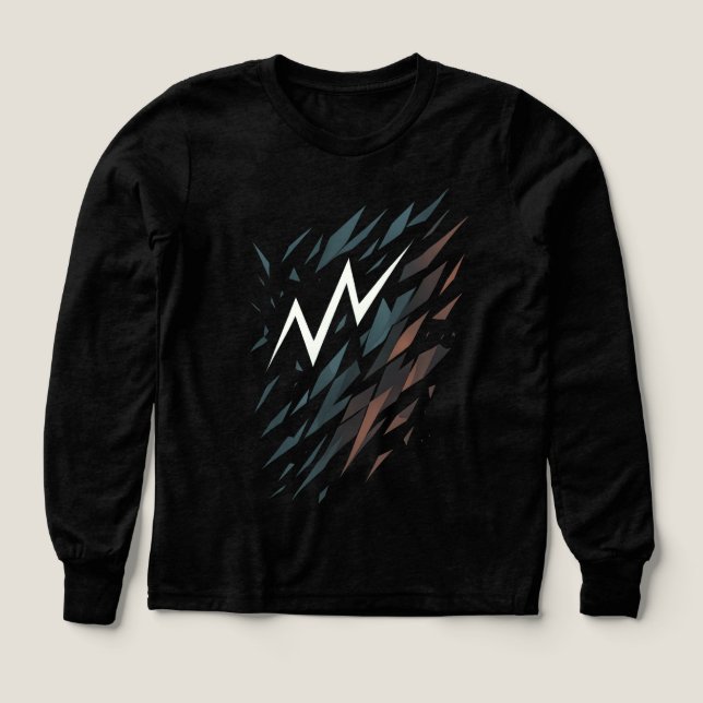 Abstract Shattered Lightning Graphic T-Shirt (Design Front)
