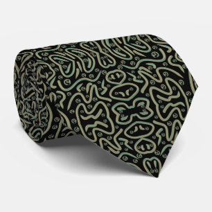 Abstract Shimmer Tubing With Green And Gold Colors Tie