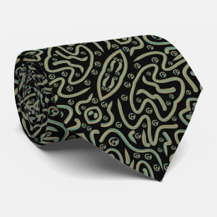Abstract Shimmer Tubing With Green And Gold Colors Tie