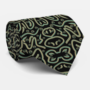 Abstract Shimmer Tubing With Green And Gold Colors Tie