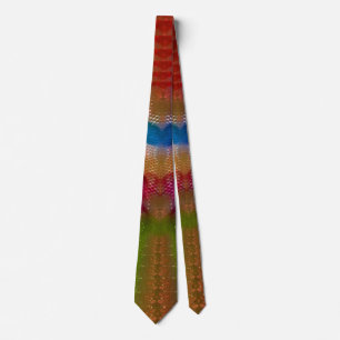 Abstract Shimmering Optical Illusion Colorful Tie
