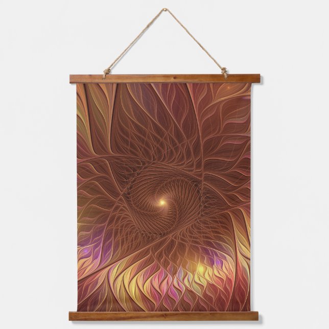 Abstract Shining Brown Plant Striking Fractal Art Hanging Tapestry (Front)