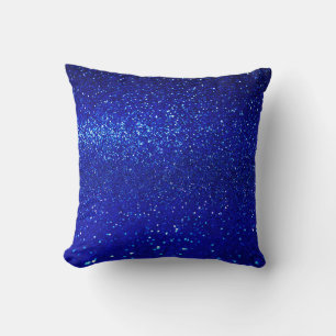 Abstract shiny blue glitter background cushion
