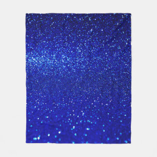 Abstract shiny blue glitter background fleece blanket