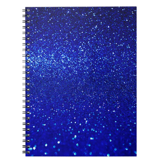 Abstract shiny blue glitter background notebook (Front)