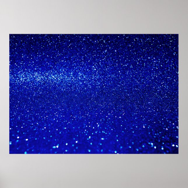 Abstract shiny blue glitter background poster (Front)