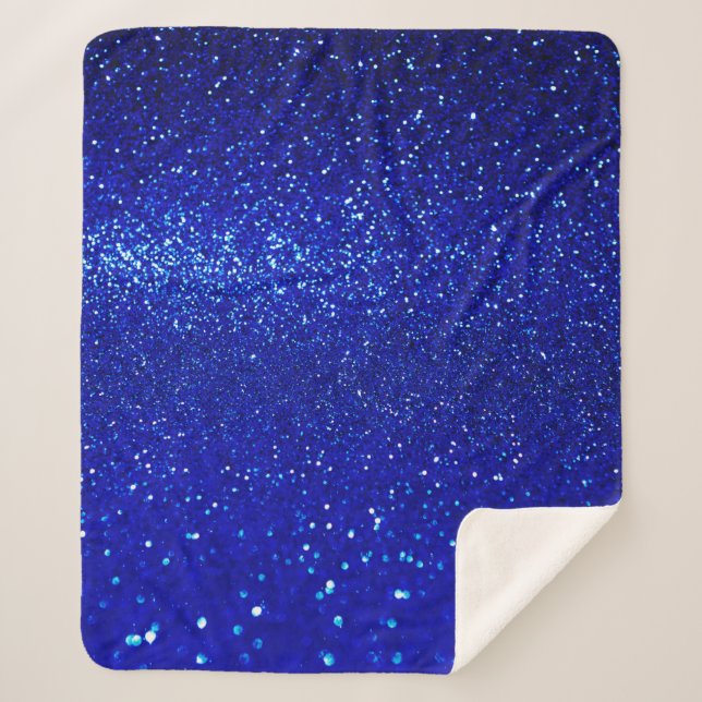 Abstract shiny blue glitter background sherpa blanket (Front)