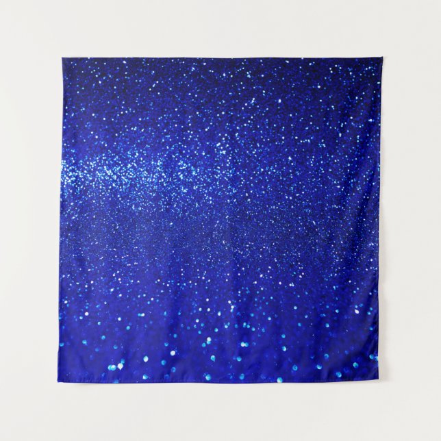 Abstract shiny blue glitter background tapestry (Front)