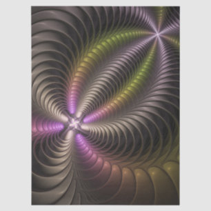 Abstract Shiny Trippy Colorful 3D Fractal Art Tissue Paper