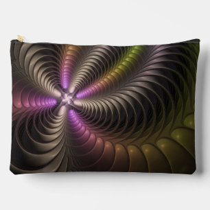 Abstract Shiny Trippy Colourful 3D Fractal Art Accessory Pouch