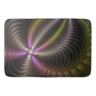 Abstract Shiny Trippy Colourful 3D Fractal Art Bath Mat
