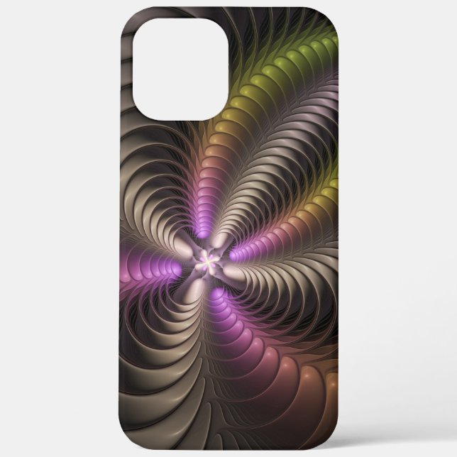 Abstract Shiny Trippy Colourful 3D Fractal Art Case-Mate iPhone Case (Back)