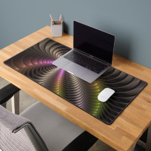 Abstract Shiny Trippy Colourful 3D Fractal Art Desk Mat