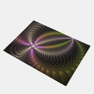 Abstract Shiny Trippy Colourful 3D Fractal Art Doormat