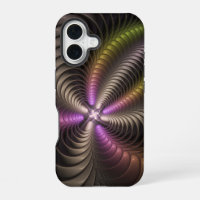 Abstract Shiny Trippy Colourful 3D Fractal Art