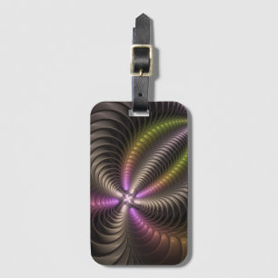 Abstract Shiny Trippy Colourful 3D Fractal Art Luggage Tag