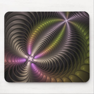 Abstract Shiny Trippy Colourful 3D Fractal Art Mouse Pad