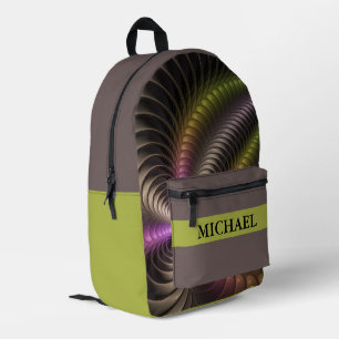 Abstract Shiny Trippy Colourful 3D Fractal Art Nam Printed Backpack