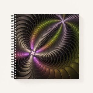Abstract Shiny Trippy Colourful 3D Fractal Art Notebook