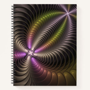 Abstract Shiny Trippy Colourful 3D Fractal Art Notebook