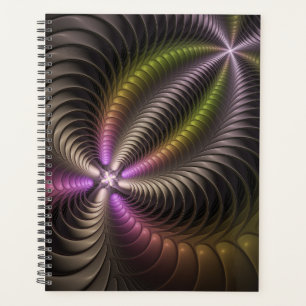 Abstract Shiny Trippy Colourful 3D Fractal Art Planner