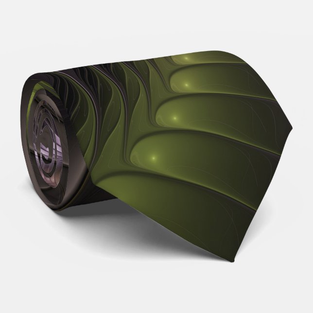 Abstract Shiny Trippy Colourful 3D Fractal Art Tie (Rolled)