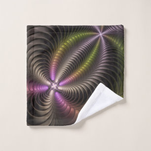 Abstract Shiny Trippy Colourful 3D Fractal Art Wash Cloth