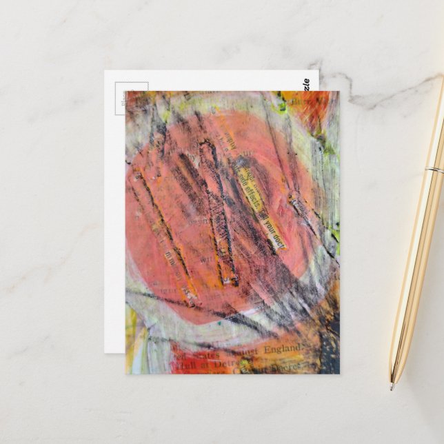 abstract side effects collage  postcard (Front/Back In Situ)