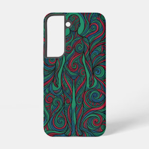 Abstract Silhouette Jewel Tone Line Samsung Cases