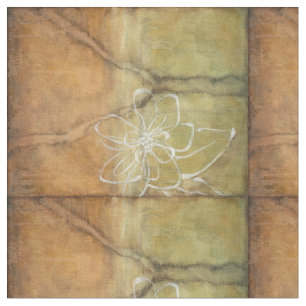 Abstract Silhouette Painting on Tan Background Fabric