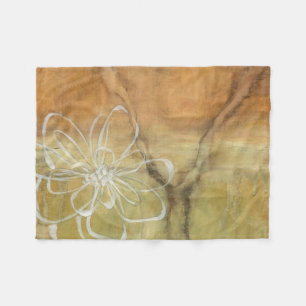 Abstract Silhouette Painting on Tan Background Fleece Blanket