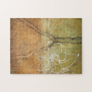 Abstract Silhouette Painting on Tan Background Jigsaw Puzzle