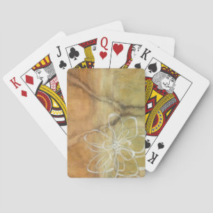 Abstract Silhouette Painting on Tan Background Playing Cards