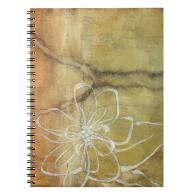 Abstract Silhouette Painting on Tan Background Spiral Notebook (Front)
