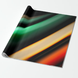 Abstract silk smooth lines on black, multicolored  wrapping paper