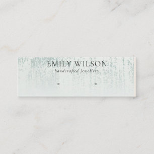 Abstract Silver Aqua Rainfall Stud Earring Display Mini Business Card
