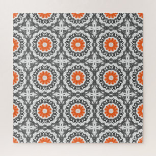 Abstract Silver: Geometric Seamless Design. Jigsaw Puzzle