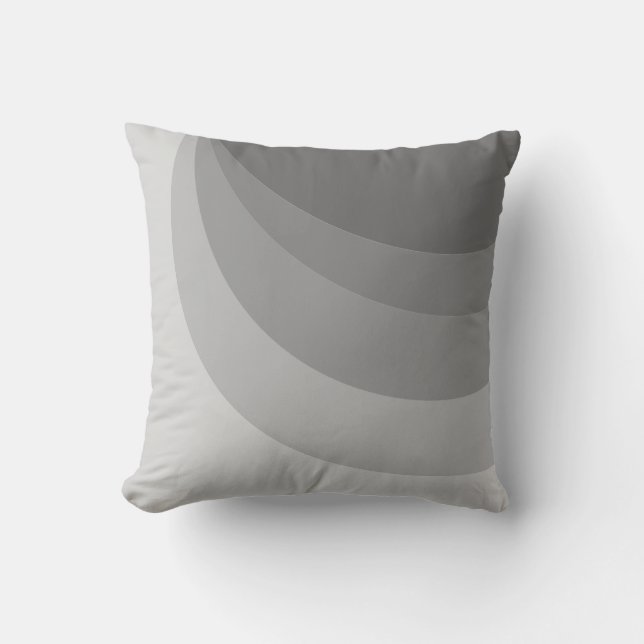 Abstract silver grey wavy lines cushion (Front)