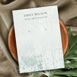 Abstract Silver Rain Aqua Texture Earring Display Business Card