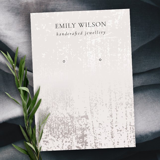 Abstract Silver Rain Texture Stud Earring Display Business Card (Creator Uploaded)